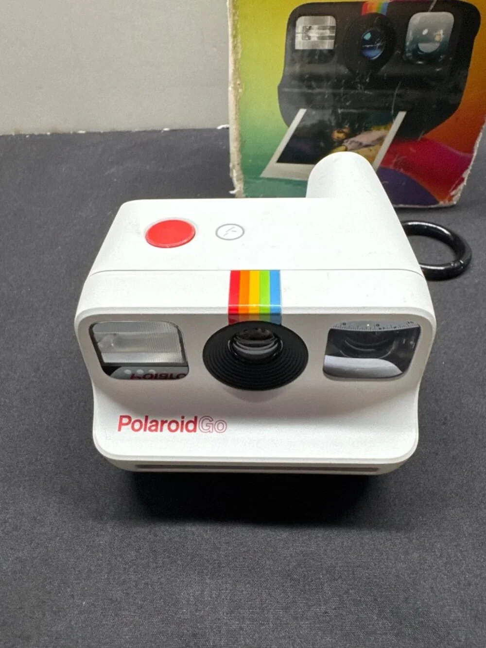 Polaroid Go Instant (Generation 1) Camera With Box - Compact White Rainbow Strip